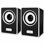 HEANTTV Altoparlante per computer Mini altoparlante con 6 W USB alimentato 3,5 mm AUX-in altoparlante portatile per PC, computer portatile, notebook, desktop (nero)