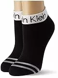 Calvin Klein Logo Welt Quarter 2 Pack, Calzini, Donna, Nero (Black), Taglia unica