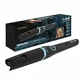 REVAMP Progloss Autowave & Curl, Arricciacapelli Rotante Automatico in Ceramica con Tecnologia Ionica per Ricci, Onde o Volume, Infuso con Oli Protettivi, Temperatura 150°C-210°C, Nero