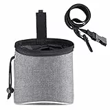 Yoosso Borsa per cibo per cani, borsa multifunzione con dispenser di sacchetti per escrementi, cintura regolabile (grigio)