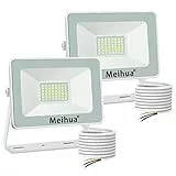 MEIHUA 35W Faretto LED da Esterno, 3000LM Proiettore Faro LED da Esterno Impermeabile IP66, Bianca Fredda 6500K, Super Luminosa Luce di Sicurezza per Giardino, Cancello, Balcone, 2 Pezzi
