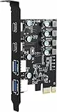 Scheda di espansione USB 3.0 PCIe a 4 porte(2x USB C, 2x USB A), scheda di espansione PCI Express USB 5Gbps per PC desktop Windows XP/Vista 7/8/8.1 MAC OS 10.8.2