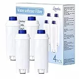 Queta 4 Pezzi Filtro Addolcitore a Carbone Attivo per Delonghi DLSC002 per Macchina da Caffè ECAM, ESAM, ETAM, BCO