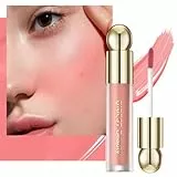 Blush liquido per guance, formula cremosa leggera, dall'aspetto naturale, liscia come la seta, velluto altamente pigmentato, illumina il trucco impermeabile e duraturo (04# APRICOT)