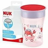 NUK Tazza Magic Cup 8+ mesi 230 ml a tenuta stagna con bordo a 360° senza BPA rosa, granchio (rosso)