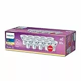 Philips LED, Faretti, 10 Pz, Equivalente A 50W, Attacco GU10, Luce Bianca Calda