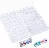 jinlaili Scatole in Plastica di Perline, 56 Griglie Organizzatore di Strass, Trasparente Contenitore Perline, Scatola Monili Organizzatore, per Stoccaggio Gioielli Ricamo Nail Art Anello Accessori