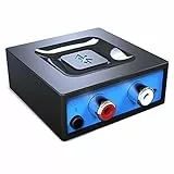 Esinkin Audio Bluetooth Wireless, Adattatore, può funzionare con PC/Mac/Smartphone/Tablet/Ricevitore AV, Uscite 3.5 mm e RCA alle Casse Altoparlanti, ‎Pulsante One-Push(accensione/spegnimento)