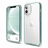 Elago Ibrido Clear Custodia Cover Compatibile con iPhone 12 Mini Case (5.4'), Anti-Ingiallimento Hard PC Retro, Paraurti Flessibile Cover Antiurto (Verde Menta)