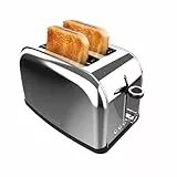 Cecotec Tostapane Verticale 2 Slot Brevi Toastin' time 850 Inox Lite. 850 W, 2 fette di pane, fessura larga 3,8 cm, supporto per panini e vassoio raccogli briciole, acciaio inossidabile