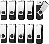 Vansuny 16GB Chiavette USB 3.0, 10 Pezzi PenDrive 16 GB 3.0 Rotazione a 360°, USB Unità Flash 3.0 ad Alta Velocità, USB Pennette Memoria Externo per PC, Laptop, Autoradio, TV (Nero)