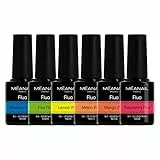 Cofanetto Neon • Smalto Semipermanente per Unghie • 6 Colori UV LED • Set per Manicure Semipermanente con 6 Smalti Nail Polish Soak Off Gel • Norme CE Europee • Méanail Paris