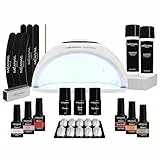 Kit Semipermanente Unghie Professionale • Set Completo 6 Colori, Primer Base Top Coat, Lampada Led 48Watt e Accessori • Lunga tenuta Vegan Cruelty Free • KIT SPHÈRE