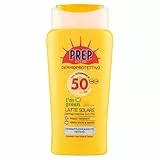 PREP, Latte Solare Dermoprotettivo SPF 50, Protezione Solare Raggi UVA e UVB, Senza Parabeni, Formato 200 ml