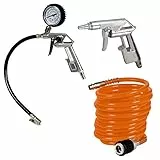 Originale Einhell Set 3 accessori per compressore (pistola gomme con manometro, pistola corta, prolunga 4 m)