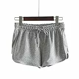 NOBRAND Estate Nuove Donne di Cotone Allentato Tempo Libero Casa Delle Donne Pantaloncini Yoga Sport Ricamo Pantaloncini Grigio XL