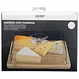 Cook Concept KA4327 - Bandeja para queso con campana (madera de bambú), color beige y gris