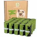 Greener Walker Compostable Cacca Sacchetti per Bisogni dei Cani, 20% Extra Spessa e Resistente 375 Sacchetti per Cani Biodegradabili con EN13432 e Certificato BPI (Verde)