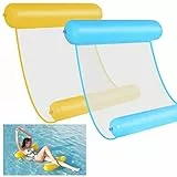 GOLDGE Materasso ad aria per piscina, 2 pezzi, amaca ad acqua per adulti e bambini, giocattolo gonfiabile 4 in 1, amaca per acqua, accessori divertenti