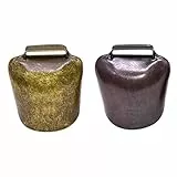 2PCS Campane di ferro di grandi dimensioni Campana di Bronzo Forte Campana di Rame per Pascolo di Pecora campanelle in metallo vintage di campane di animali nell'allevamento di bovini e cavalli