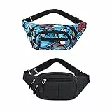 2 Pezzi Marsupio Ragazzo, Marsupio Uomo Donna, Marsupio Sportivo con Tracolla Regolabile, Marsupio Trekking Sportivo Donna Uomo Ragazzo per Passeggiate Quotidiane Corsa Jogging Escursionismo Ciclismo
