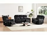 Vente-unique - Divano 2 posti relax elettrico in pelle Nero - ISIRIS