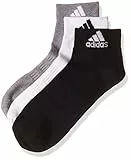 adidas Thin and Light 3 Pairs Calzini, Medium Grey Heather/White/Black, L