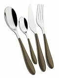 Bugatti GGTA-023F50 - Set di posate Gioia, in acciaio inox, 22x8x30 cm, Tabacco, 24 pezzi
