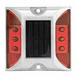 Duokon LED durevoli Indicatori di Terra a energia Solare Luci di Segnalazione per Esterni Impermeabili per Strada privata(Red)