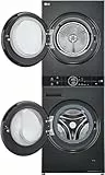 LG WashTower WT1210BBF Colonna Bucato Unificata, Lavatrice Classe A -10% 12 kg e Asciugatrice Classe A+++ 10kg, Pannello Unico, TurboWash360, Lavaggio a vapore, Pompa di calore, Wi-Fi, Nera
