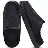 ONCAI Pantofole Donna Casa, Misto Cotone Arco Supporto Memory Foam Calda Lana Pelliccia sintetica Comode Peluche Ciabatte Antiscivolo Interno Esterno Tappetino da Yoga Suola di Gomma Nero Taglie 37