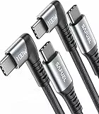 SAFUEL Cavo USB C USB C, 2023 Aggiornato 90° PD 100W Ricarica [2Pezzi, 2m] Rapida Pacco, Cavo USB Type-C QC 4.0 Intrecciato in Nylon per iPhone 15 iPad MacBook Air/Pro, Samsung S22 S21 Google ecc.