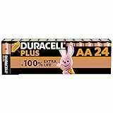 Batterie Duracell Plus AA (pacco da 24) - Alcalina 1.5V - Fino al 100% di extra durata - Affidabilità per i dispositivi a uso quotidiano - 0% plastica nel pacco - 10 anni di conservazione - LR6 MN1500