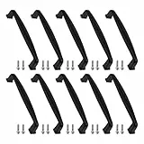 DELSEN 10 maniglie per armadio da cucina e credenza, maniglie per cassetti, maniglie per bagno, distanza tra i fori di 128 mm, colore: nero