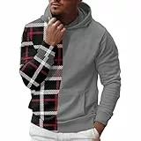 QWUVEDS Felpa da uomo per autunno e inverno, per il tempo libero, viaggi, attività all'aria aperta, con cappuccio, slim fit, a maniche lunghe, con tasca, grigio., XXXXXL