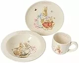 Beatrix Potter - Set tazza, piatto e ciotola, con immagine di Flopsy, Mopsy e Coda d'Ovatta 30.0000 bianco
