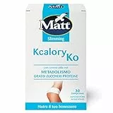 Matt, Kcalory Ko, Integratore Alimentare con Cromo Utile nel Metabolismo di Grassi, Zuccheri e Proteine, Potere Dimagrante, Controlla il Senso di Fame, Confezione da 30 Compresse