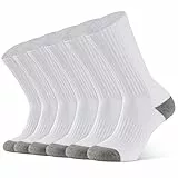 Closemate 6 Paia Calzini Sportivi Uomo Donna Cuscino Cotone Traspirante Terry Atletico Calze per Lavoro Corsa Camminate (6Bianco, 38-43 (M))