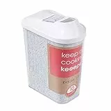 keeeper Contenitore per Alimenti Sfusi, Coperchio Dosatore Regolabile, Plastica priva di BPA, 1,5 L, 11,5 x 7 x 21 cm, Paola, Bianco