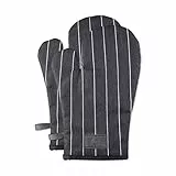 Guanti da forno Masterchef resistenti al calore, 100% cotone, guanti da forno perfetti per cucinare, cuocere al forno, con gancio per appendere e logo in pelle vegana, nero/bianco, lana