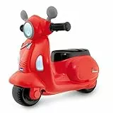 Chicco Vespa per Bambini Primavera Rossa, Moto Giocattolo Cavalcabile con Pannello Elettronico, Luci e Suoni, Ruote di Supporto Rimuovibili, Max 25 Kg - Giochi per Bambini 1-3 Anni