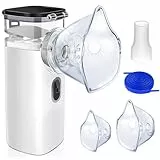 Aerosol Ultrasuoni Silenzioso Portatile per Bambini e Adulti, MROOYI Ottimizzato Nebulizzatore Aerosol Portatile Senza Fili, Mesh Inalatore Nebulizer Areosol per Casa e Viaggio (Nero)