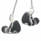 Yinyoo KBEAR PECKER Cuffie con cavo, auricolari in-ear monitor con 1DD+2BA, leggeri auricolari con cavi staccabili a 2 pin, cancellazione del rumore per musica e sport (nero, senza microfono)