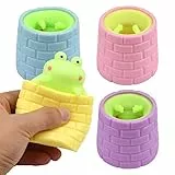 Vibbang 4 Pezzi Fidget Toy di Rana Morbido Anti-Stress Palla Stress Ball Antistress Giochi da Schiacciare Giocattoli Elastici a Lenta Crescita per Bambini Adulti Adolescenti