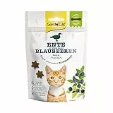 GimCat Soft Snacks Anatra con mirtilli neri, Leccornia per gatti tenera e ricche di proteine senza aggiunta di zuccheri, 1 sacchetto, 1 x 60 g