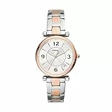 Fossil Orologio Carlie da donna, movimento al quarzo, cassa in acciaio inossidabile bicolore da 35 mm con bracciale in acciaio inossidabile, ES5156