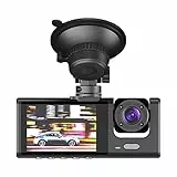 Aumotop 1080P DVR Dash Camera Fotocamera anteriore e interna e posteriore Registratore di guida Schermo da 2 pollici Supporto Dashcam Visione notturna Registrazione in loop Blocco con un tasto