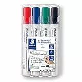 STAEDTLER Lumocolor whiteboard marker, confezione da 4, punta tonda, 351 WP4