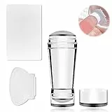 Stamper per Nail Art con Raschietti, Doppia Timbri per Nail Art in Gelatina di Silicone con 2 raschietti, Jelly Nail Art Stamper, Stampi per unghie in silicone, per Nail Stamping Manicure