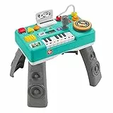 Fisher-Price - Consolle per DJ Gioca e Impara, tavolino con tastiera musicale, luci, suoni e 100+ canzoncine, contenuti Smart Stages, versione multilingua, giocattolo per bambini, 6-36 mesi, HRB60
